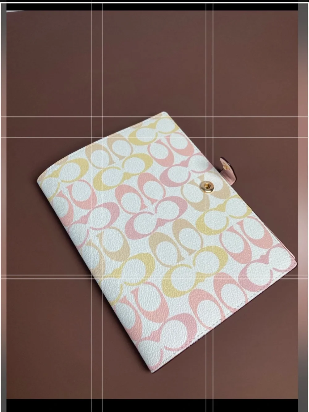 🌸🌷🌸 COACH SIGNATURE NOTEBOOK IN PASTEL PINK / BLUSH LIGHT YELLOW 🌸🌷🌸
